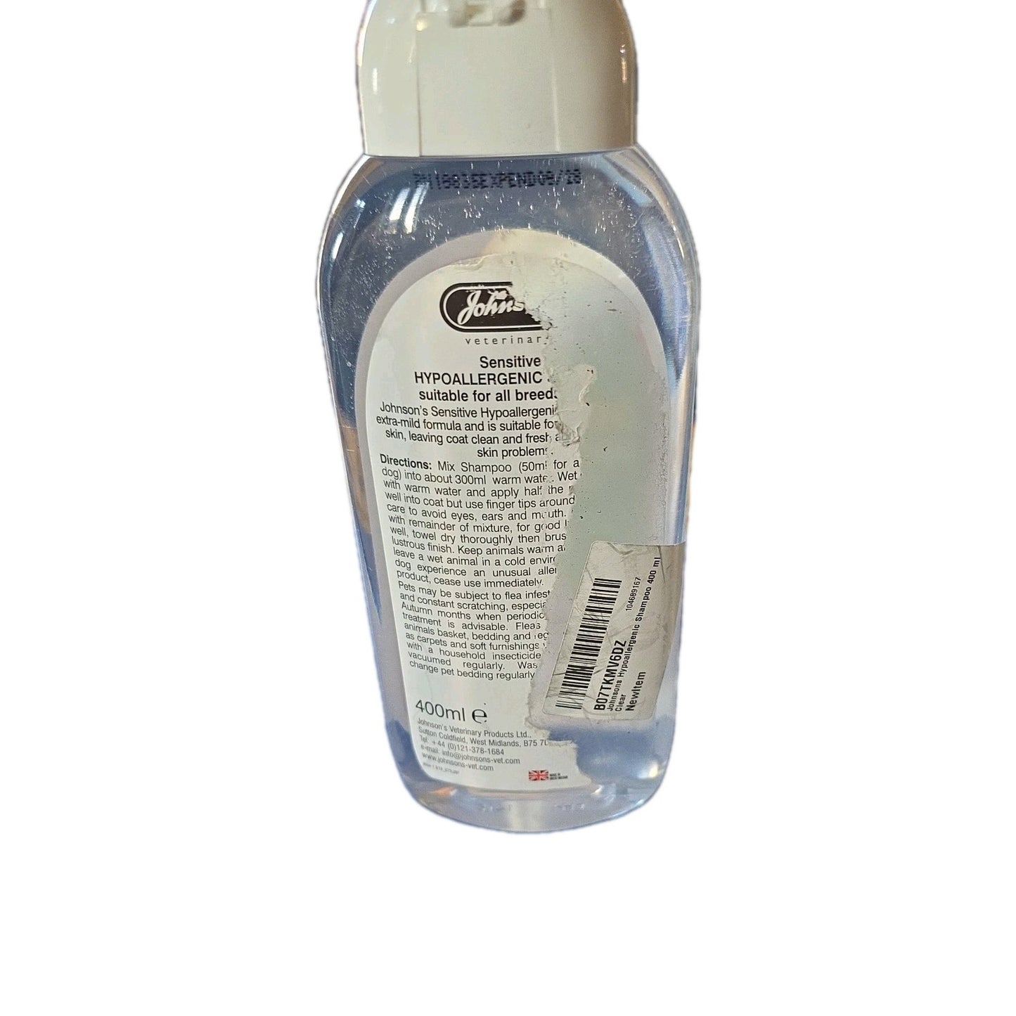 Johnson's Veterinary Hypoallergenic Shampoo For Sensitive Pets Gentle Care 400ml Vet Recommended