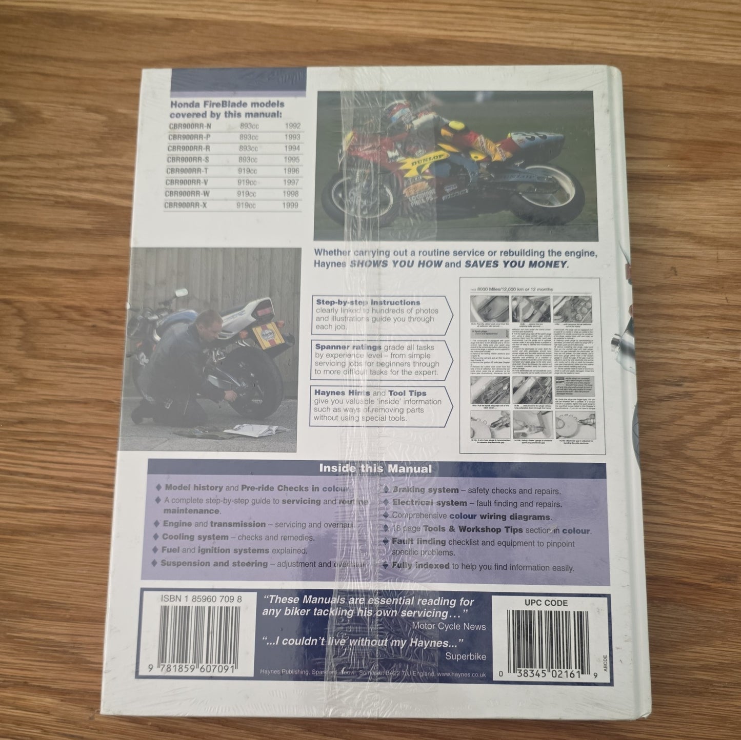 Honda CBR900RR (Fireblade) Fours 92 to 99 Haynes service & Repair Manual