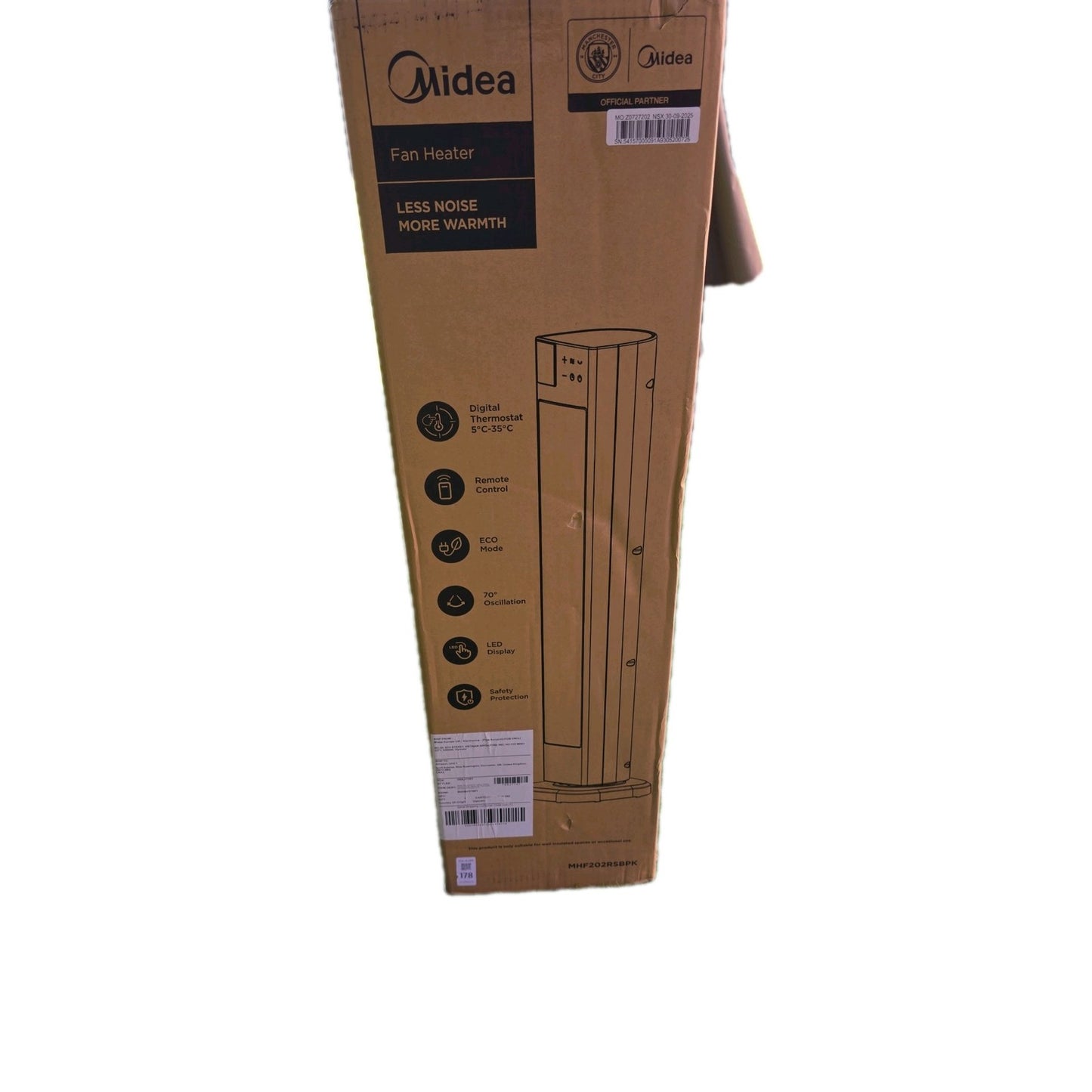 Midea 2000W Ceramic Tower Heater - 30" Black with Remote by Midea