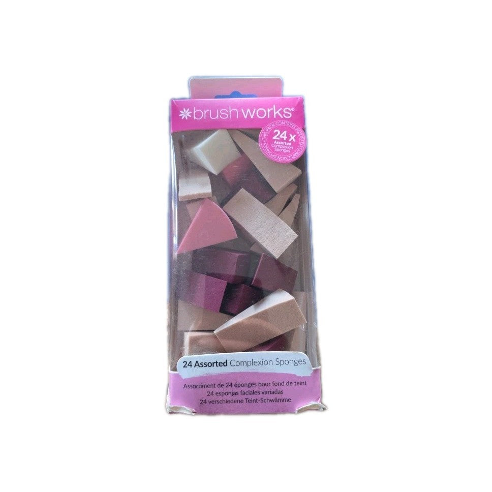 Brushworks 24-Piece Assorted Complexion Sponges Set by Brushworks