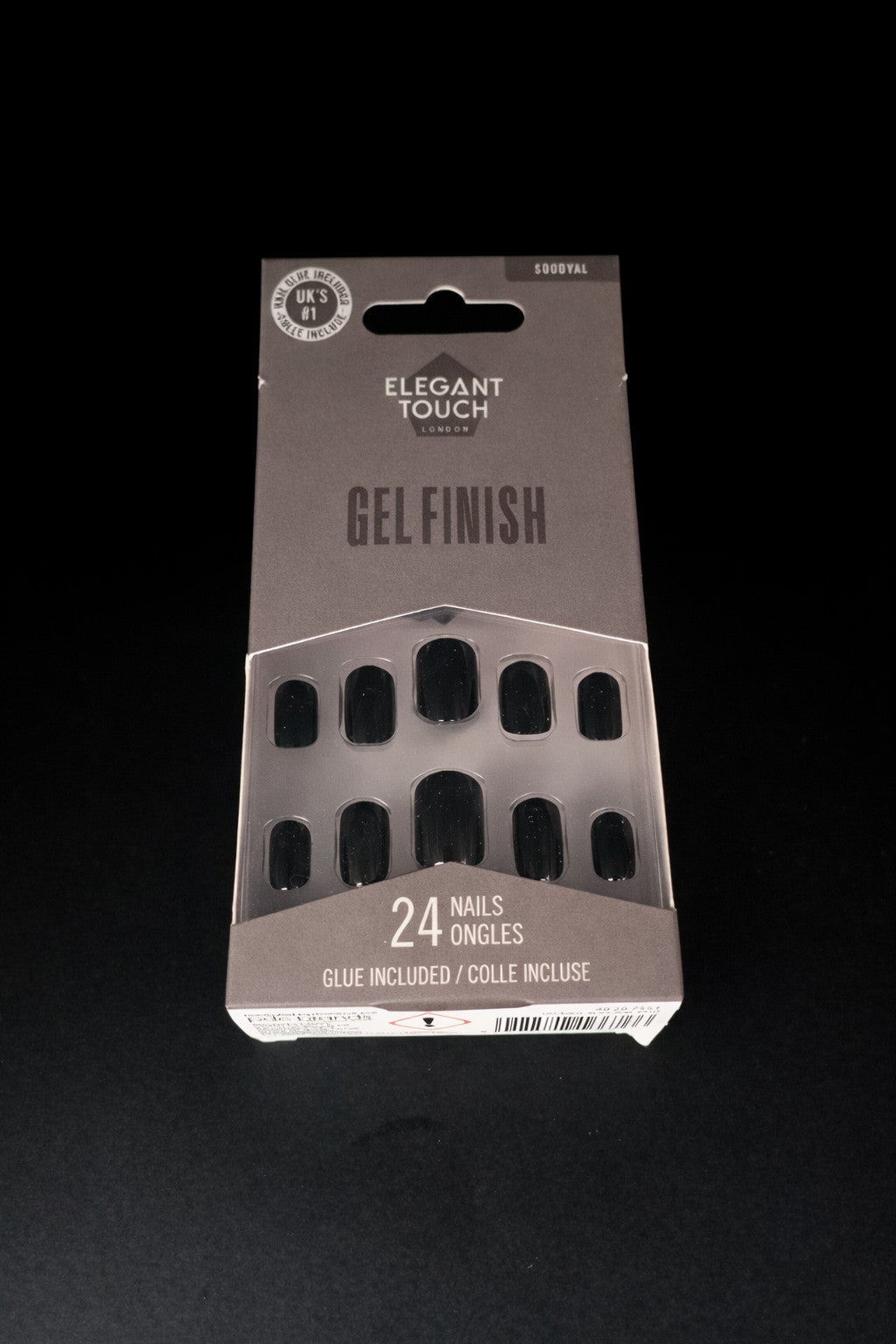 Elegant Touch False Nails - Midnight Black Squoval Short by Elegant Touch