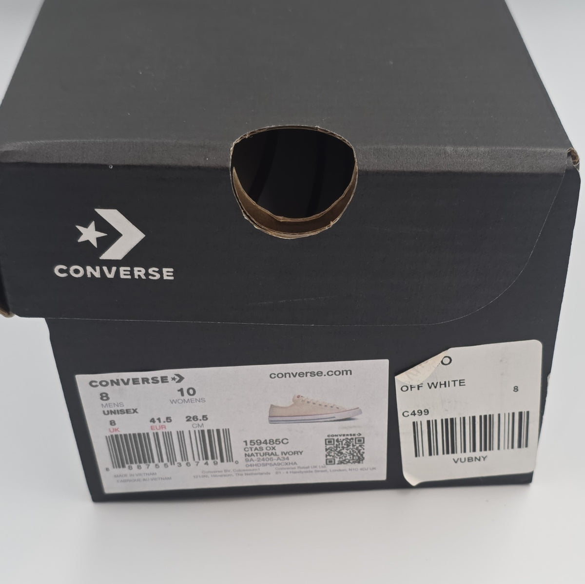 Converse CTAS OX *Natural Ivory* Low Top 159485C Brand New Mens size 8