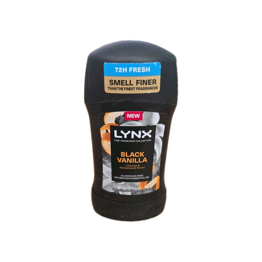 Lynx Fine Fragrance Black Vanilla Deodorant Stick 50ml Mens Deodorant 72H Fresh