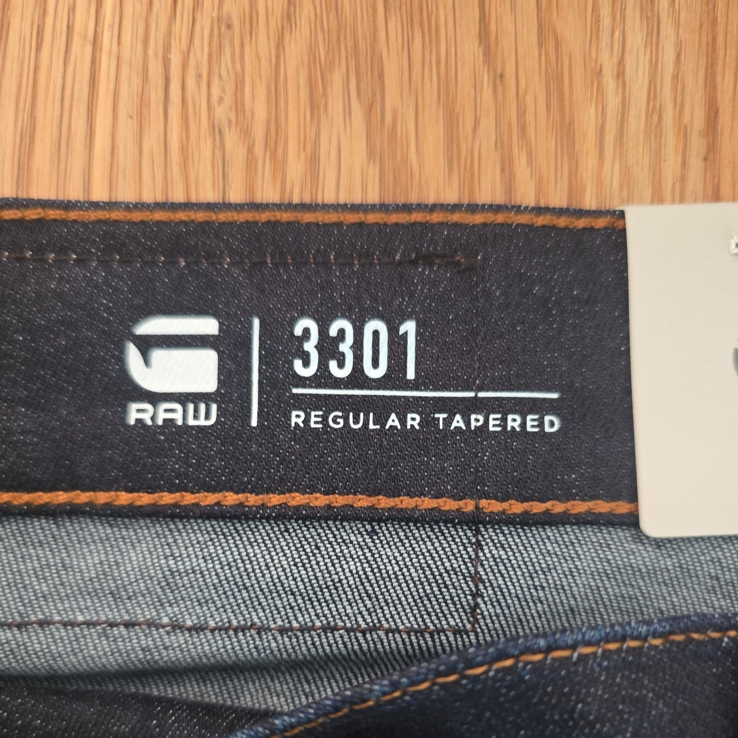 G-Star RAW 3301 Men's Dark Wash Blue Denim Straight Jeans Slim Fit 31W 32L