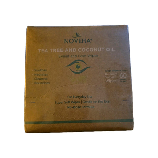 Noveha Tea Tree and Coconut Oil Eyelid and Lash Wipes by NOVEHA