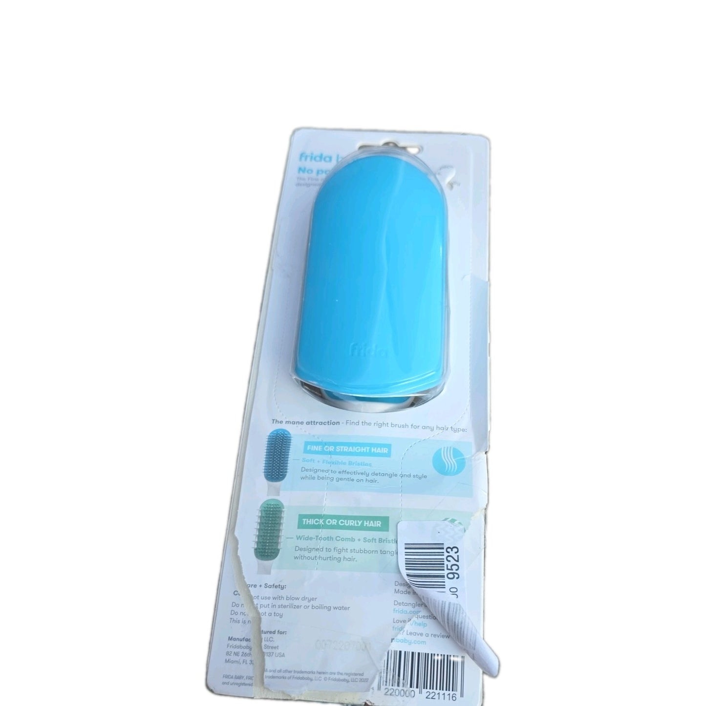 Frida Baby Toddler Hair Brush: Strong Bristle Brush for Thick or Blue
