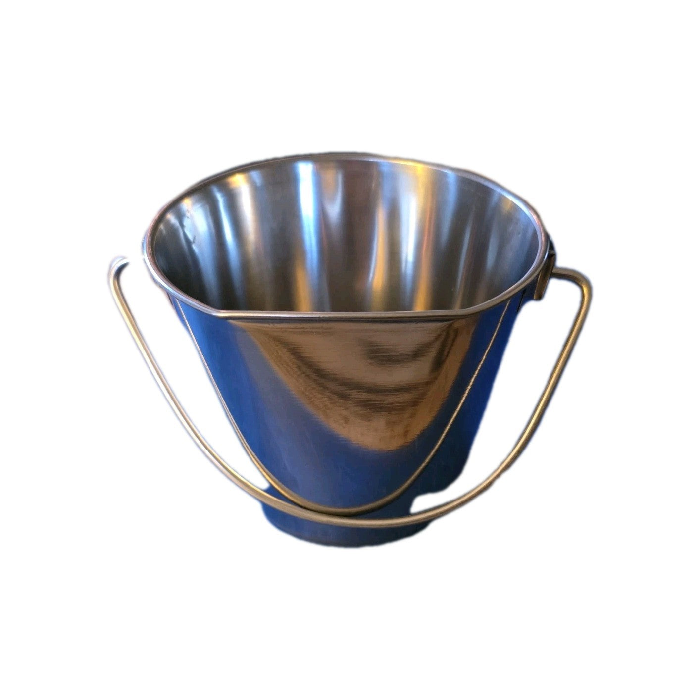 ProSelect Stainless Flat Sided Pail 128oz Dog Feeder For Cages Fences Durable Dishwasher Safe