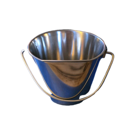 ProSelect Stainless Flat Sided Pail 128oz Dog Feeder For Cages Fences Durable Dishwasher Safe