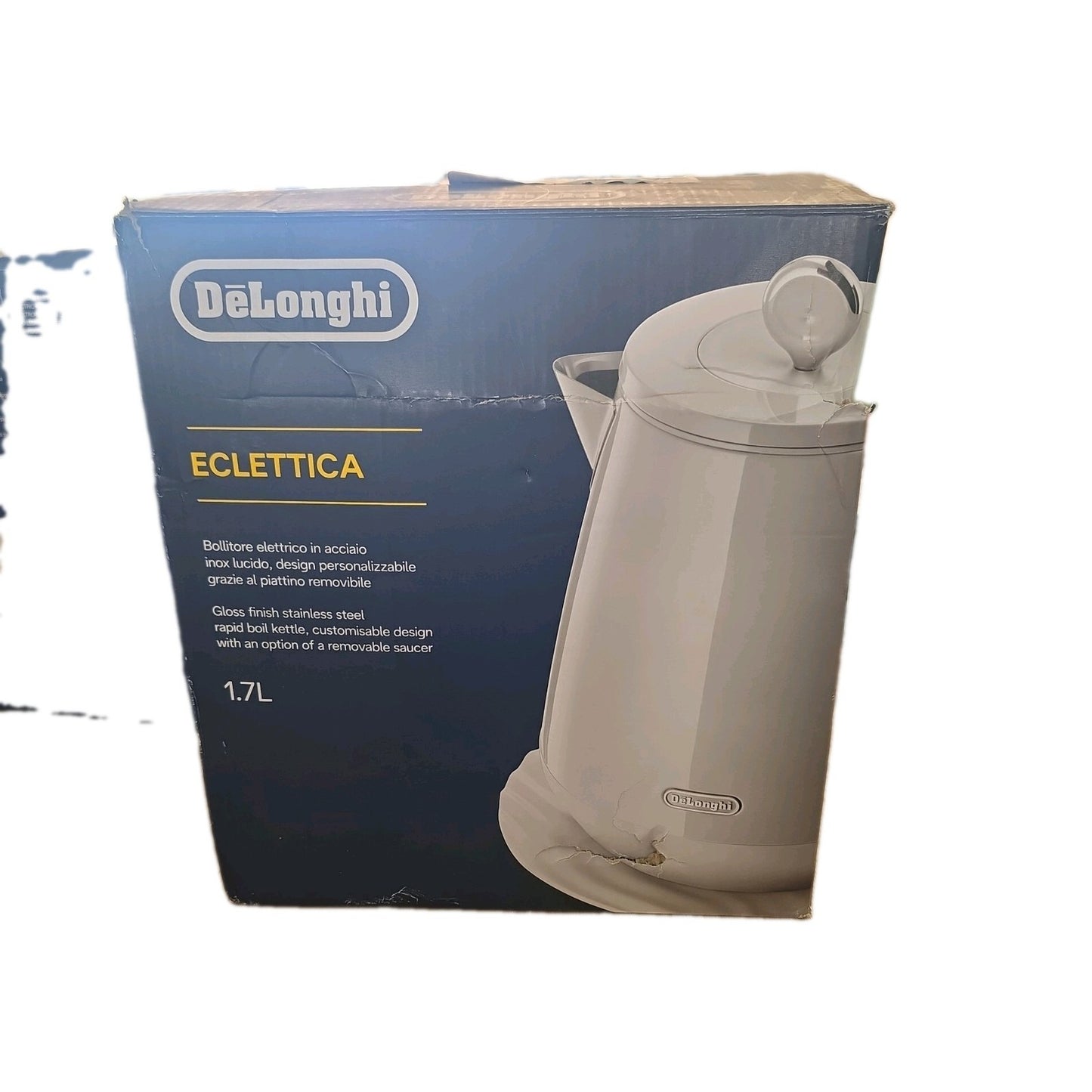 De’longhi KBY3001.W Jug Kettle Rapid Boil Eclettica 1.7L 3000w Whimsical White