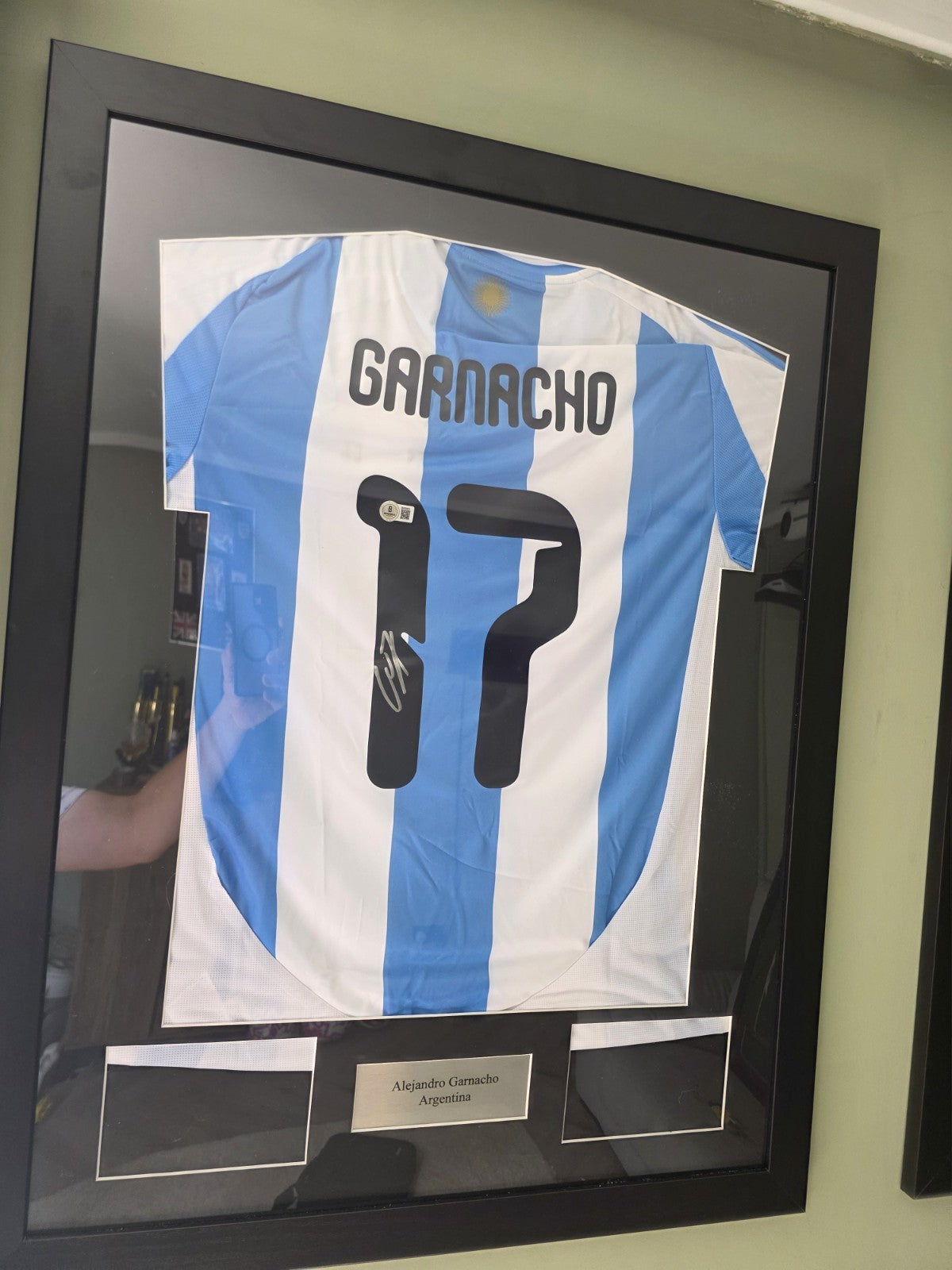 Alejandro Garnacho Signed Argentina Shirt Beckett authentication