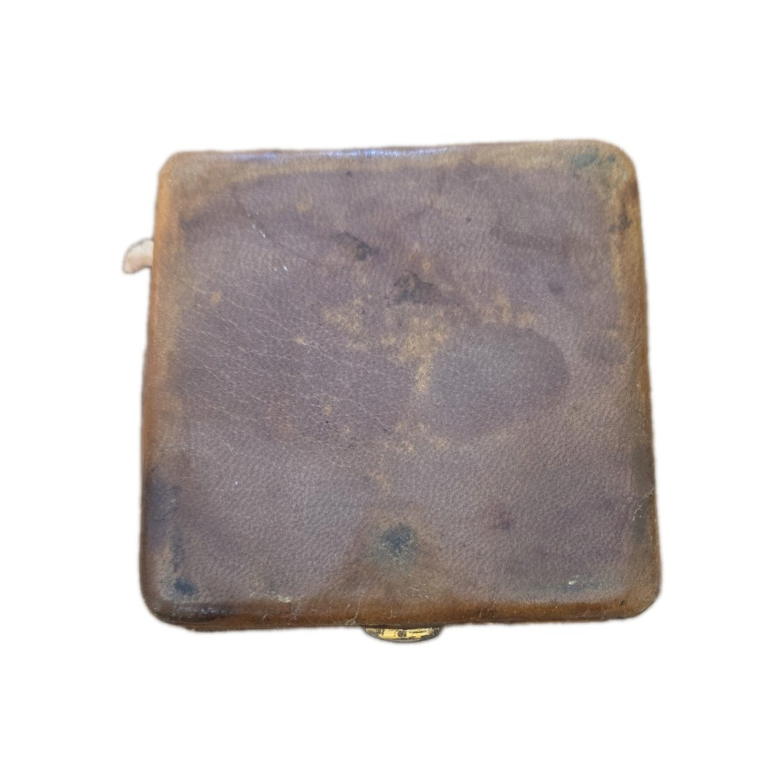 Antique Travel Clock. 8 Day Movement.  Early 1900s. Folding Leather  Case.