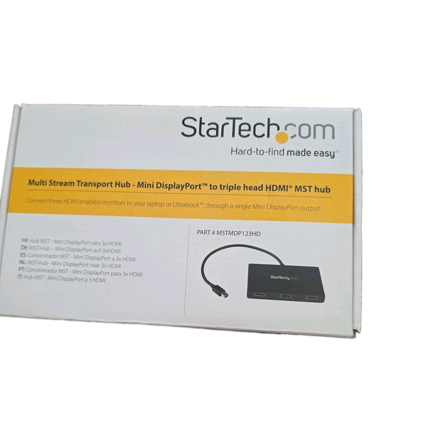 Startech 3-Port Multi Monitor Adapter Mini Displayport To Hdmi Mst Hub 3X 1080P