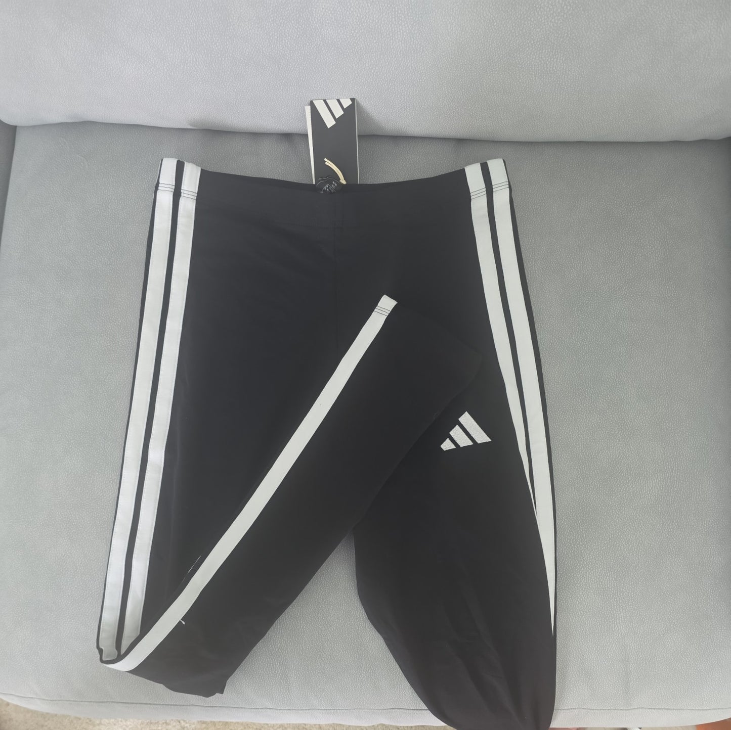 Adidas 3 Stripes Cotton Leggings Women Tight Fit High Rise Waistband Small