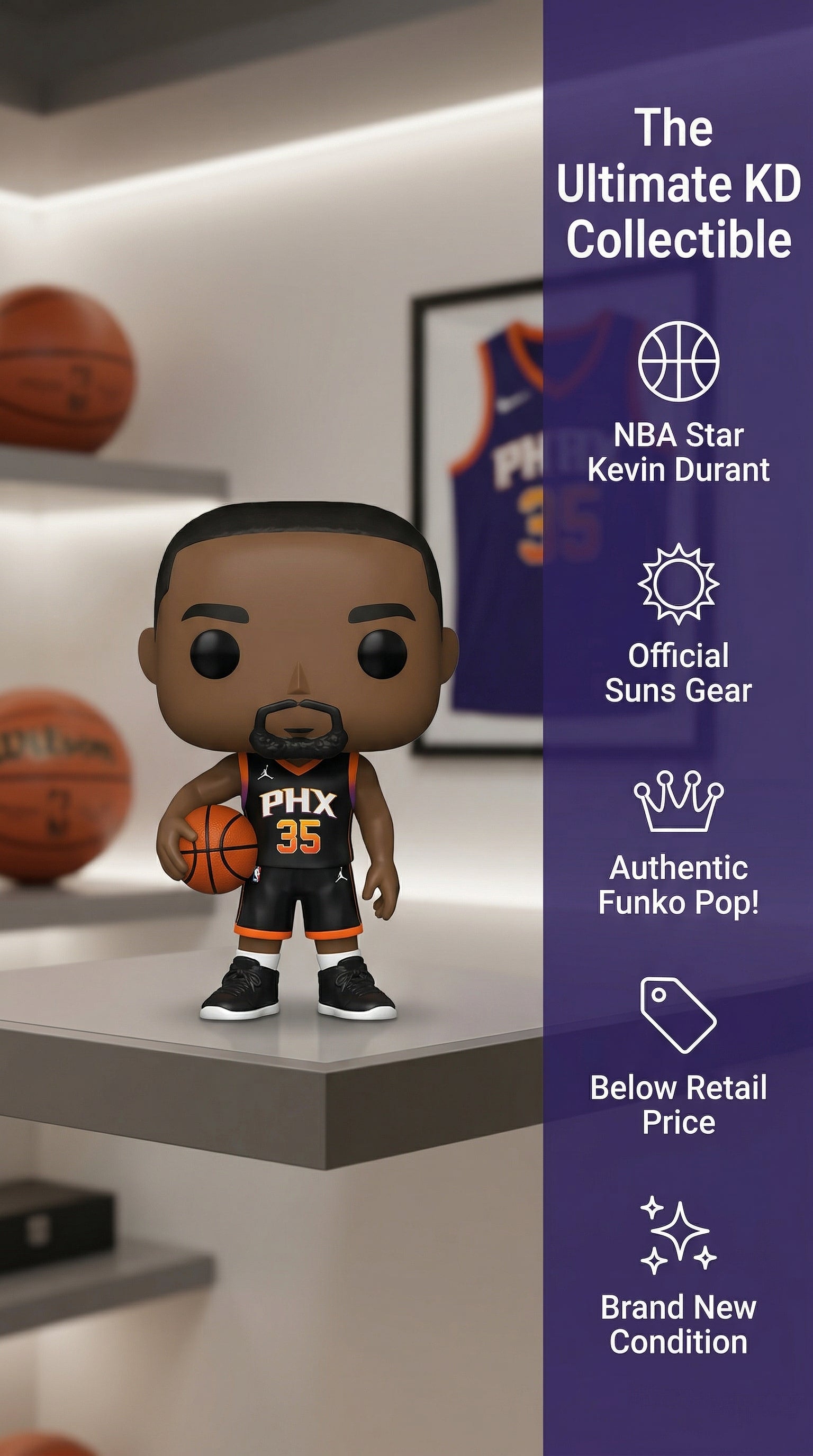 Funko Pop! NBA Kevin Durant Phoenix Suns Vinyl Figure 3.75" by below retail uk