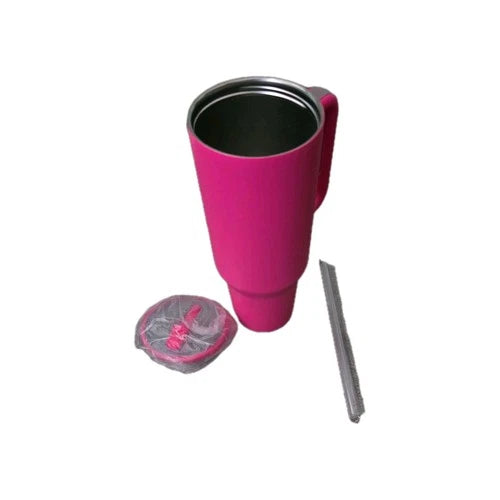 CherryKelly 40oz Tumbler with Handle and Flip Straw - Rose Red by below retail uk