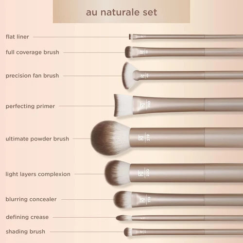 Real Techniques Au Naturale Glow 9-Piece Makeup Brush Kit by below retail uk