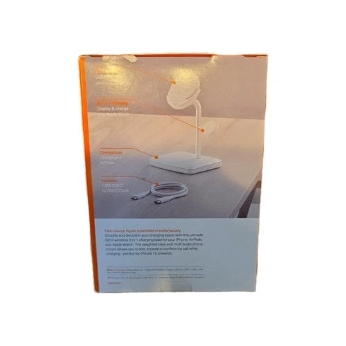 Cygnett ChargeBase 3-in-1 Qi 2.0 Magnetic Wireless Charger White by below retail uk